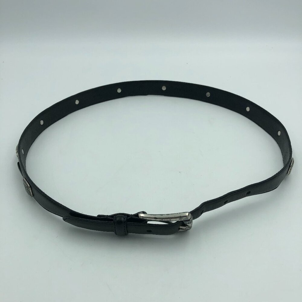 Fossil Black and Silver Studded Belt Size Large